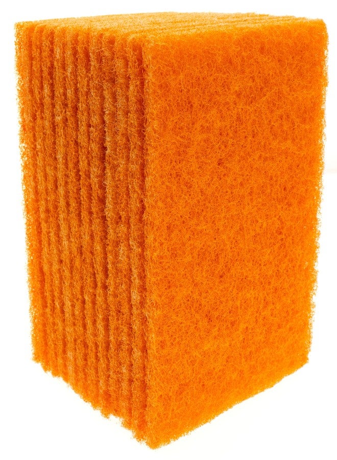 Okleen Delicate Scour Pads. Made in Europe. 12 Pack, 4 x 6 Inch Odorless General Purposes Scouring Scrubbers for Cleaning Dishes, Cutlery, Kitchen, Household & Outdoor Things (Orange) - Image 1